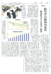 「就労者は補助対象外/精神障がい者の作業所に動揺」福祉新聞に青木聖久先生のコメント
